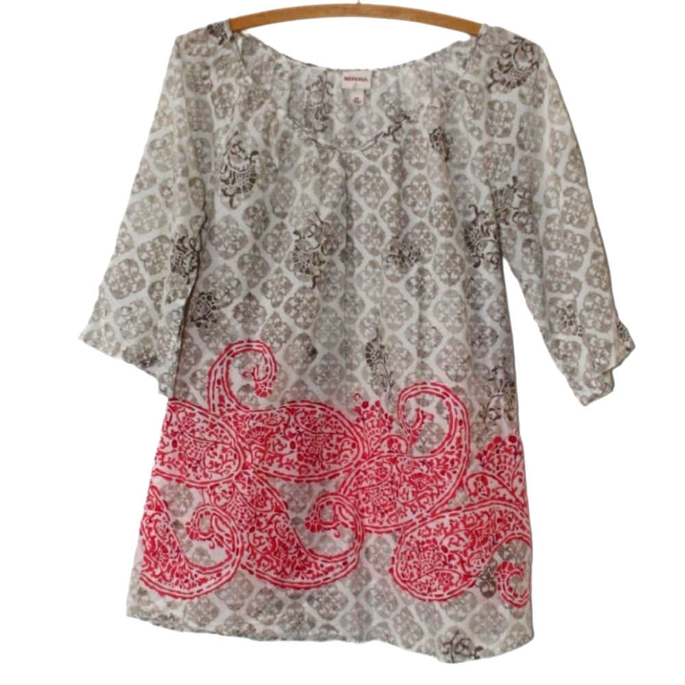 🚨 $5 w/Bundle 2+Items 🔥 Merona Floral Paisley Tunic Size Medium